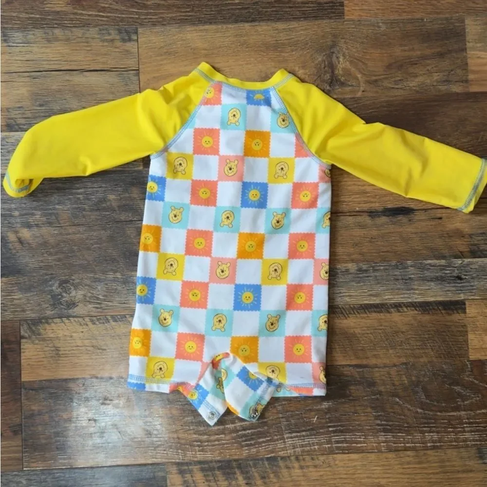 Disney Pooh Colorful Baby Romper with Yellow Sleeves 12months